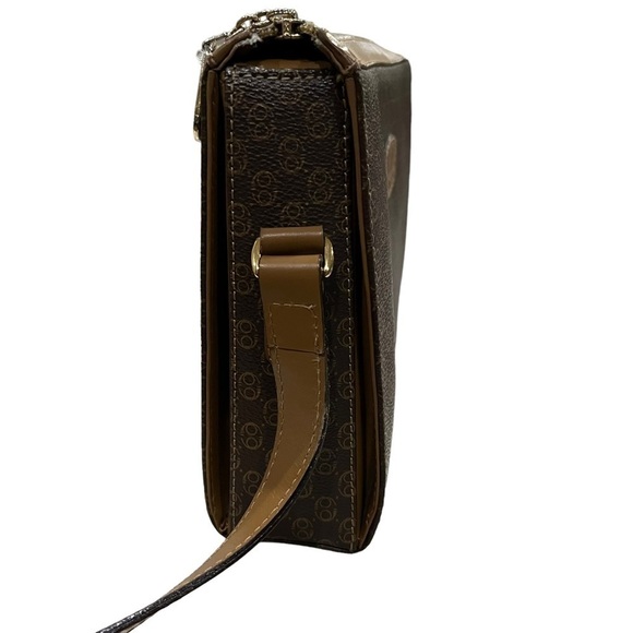 Flavi Vismano Vintage Brown Tan Genuine Leather Shoulder Bag Purse - Picture 7 of 12